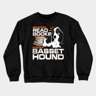 Basset Hound Dog Book Reading Lover Gift Crewneck Sweatshirt